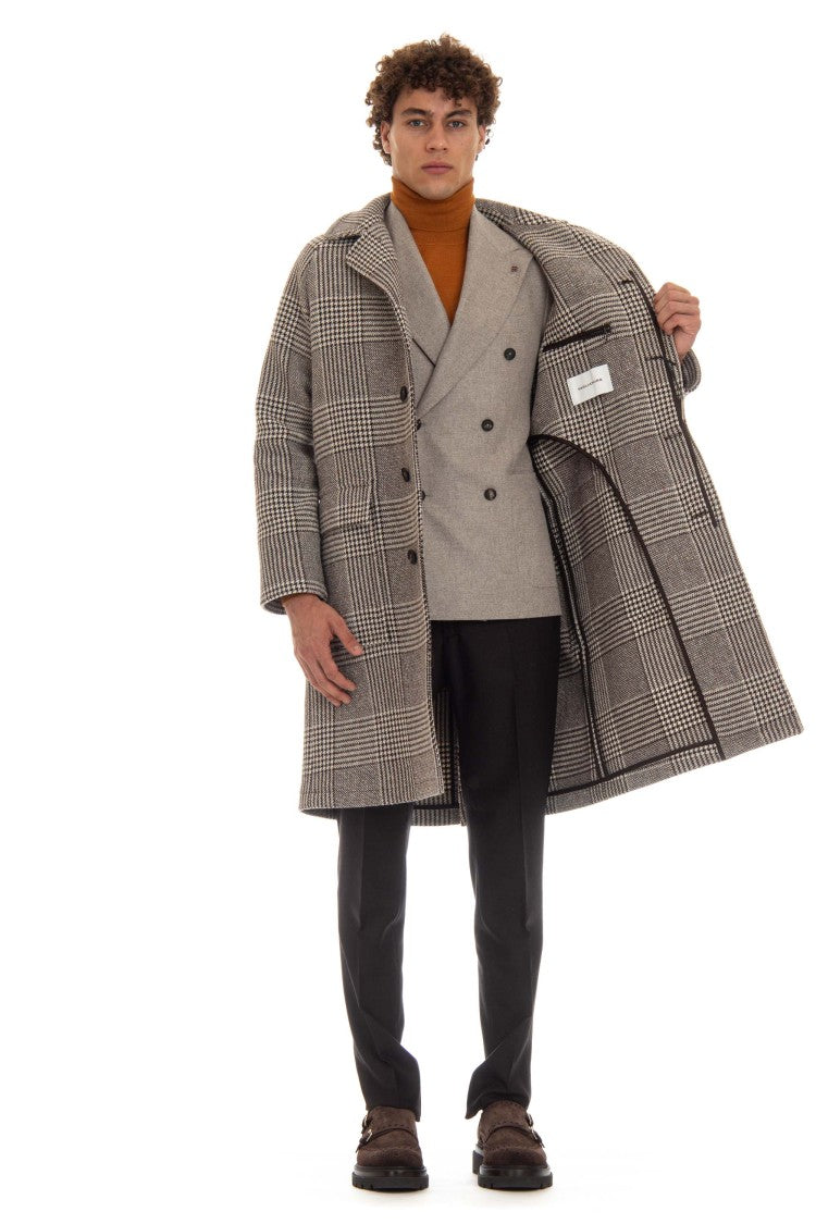 Tagliatore Salt & Pepper Prince Of Wales Coat
