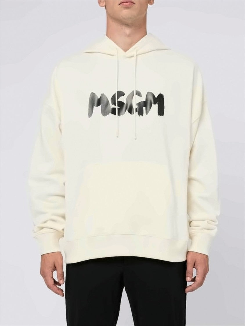 Msgm Relaxed-Fit Graphic Logo Hoodie