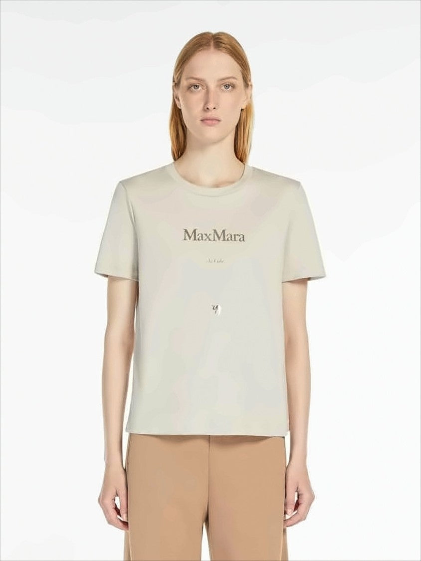 Max Mara Short-Sleeve Cotton T-Shirt With Minimalist Design