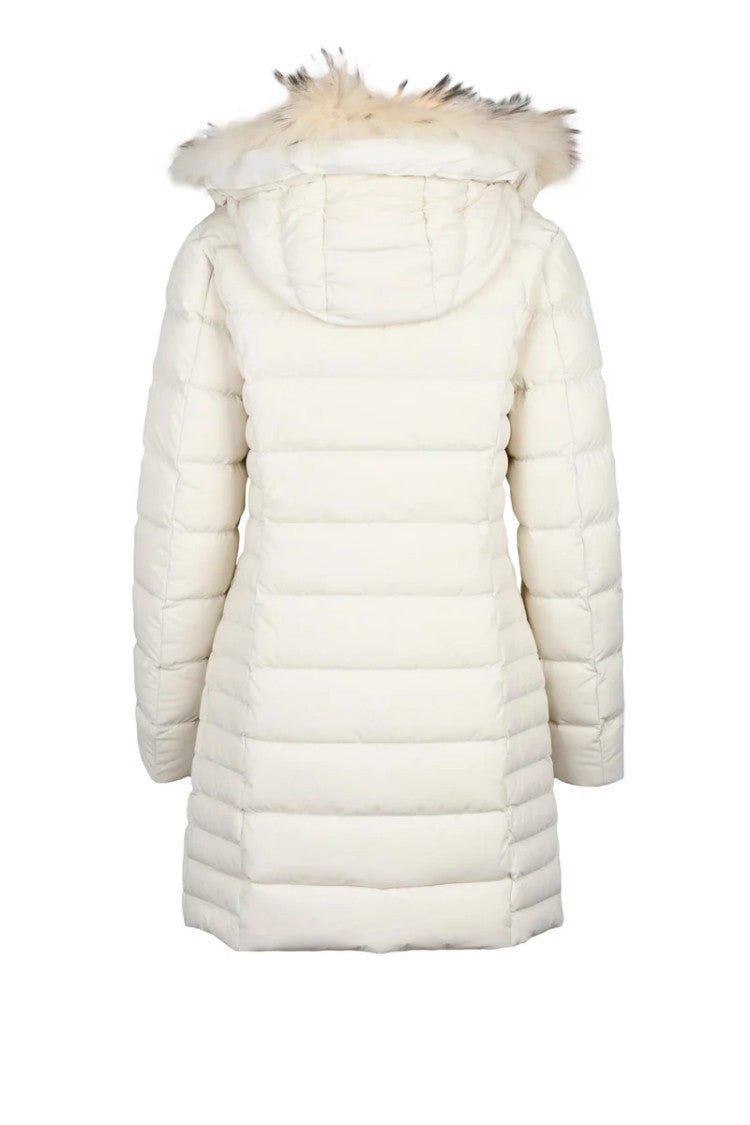 Cape Horn Long Down Jacket With Fur - White