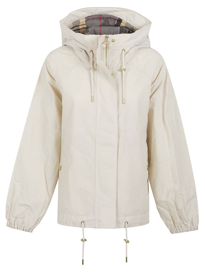Barbour Flared Lightweight Jacket With Tartan-Lined Hood