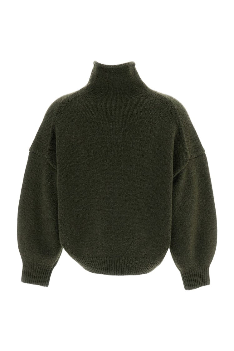 Arch4 Green Cimmie Heavyweight Chunky Cashmere Mock-Neck Sweater