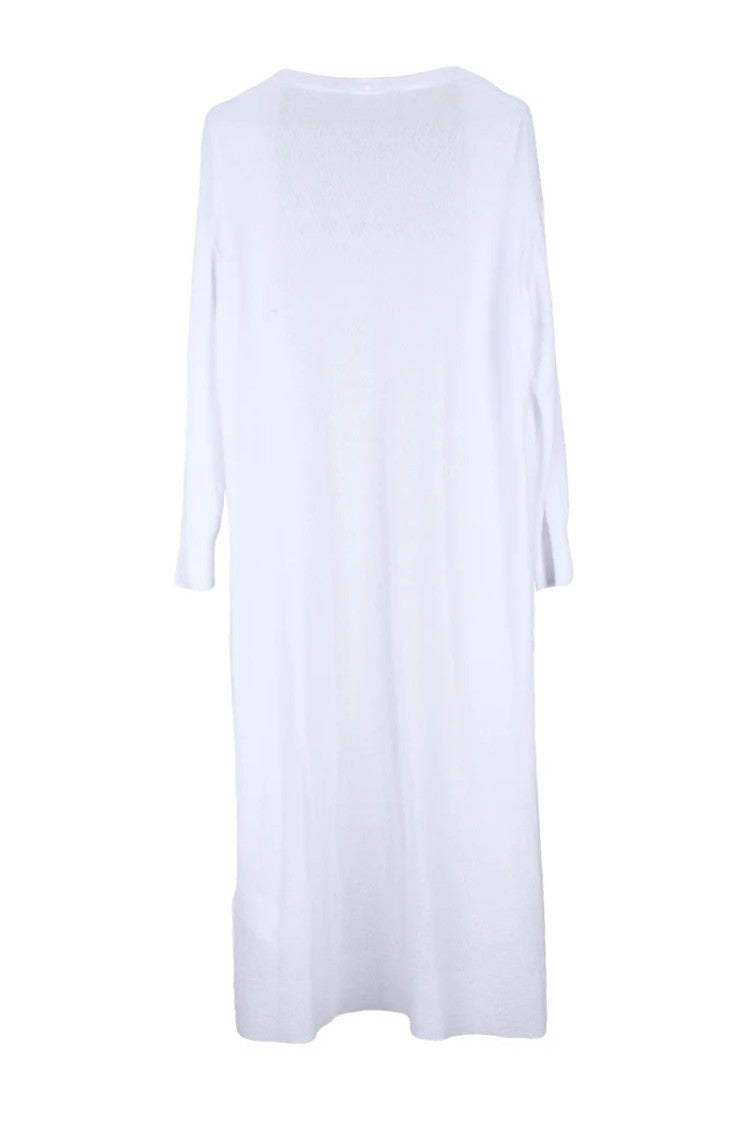 Max Mara Long Open Cardigan - White