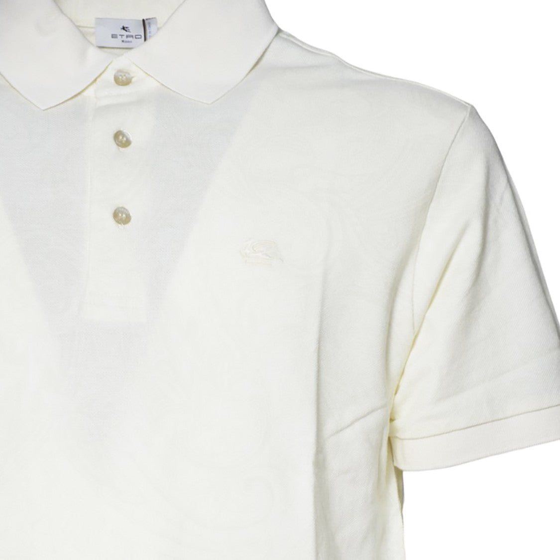 Etro Cream Cotton Polo Jacquard