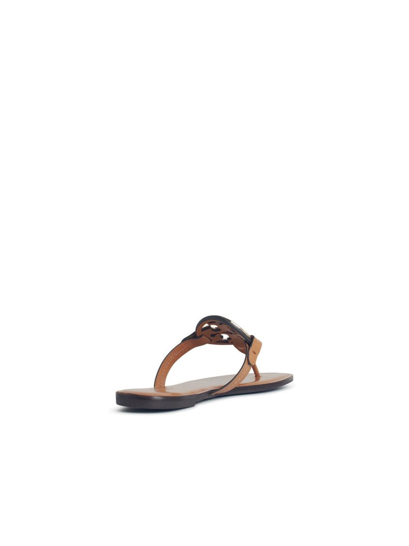 Tory Burch 'Miller' Sandals With 'Pavé' In Brown Leather