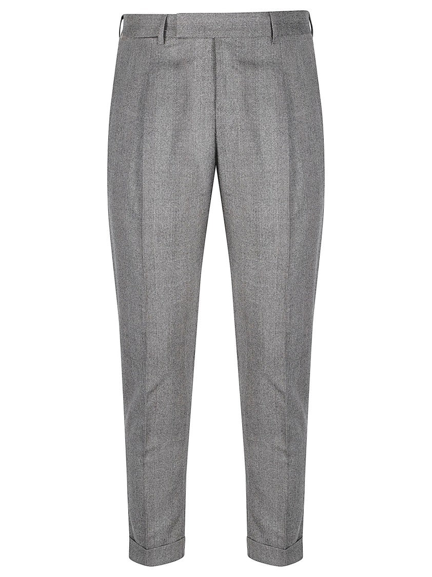 Pt Torino Grey Rebel Cuffed Virgin Wool Pants