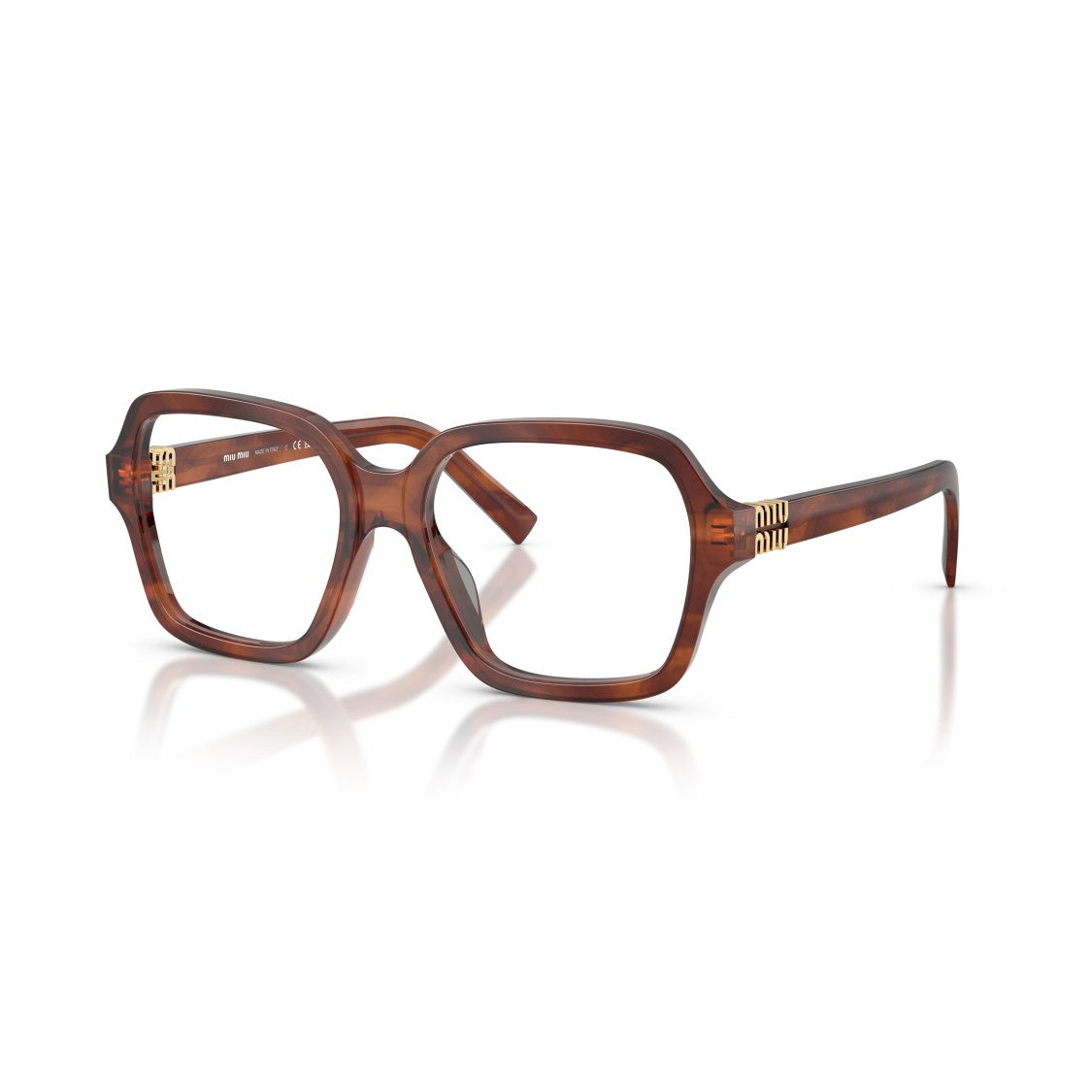 Miu Miu 0Mu 03Yv Oversized Tortoiseshell Square Frame Eyeglasses