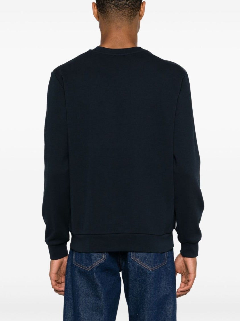 A.P.C. Navy Blue Crew Neck Sweater With Flocked Logo
