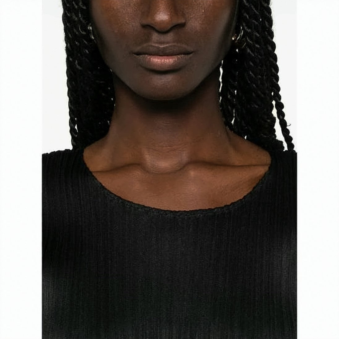 Pleats Please Fitted Short-Sleeve Top With Vertical Pleats