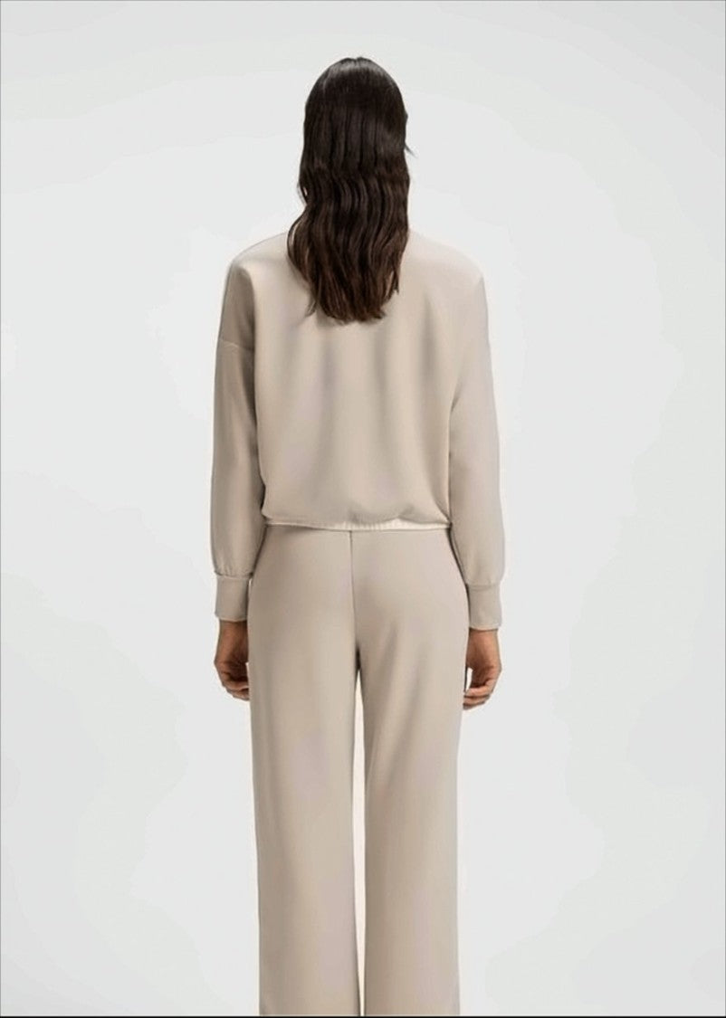 Boss Beige Sweatshirt With Zip Collar