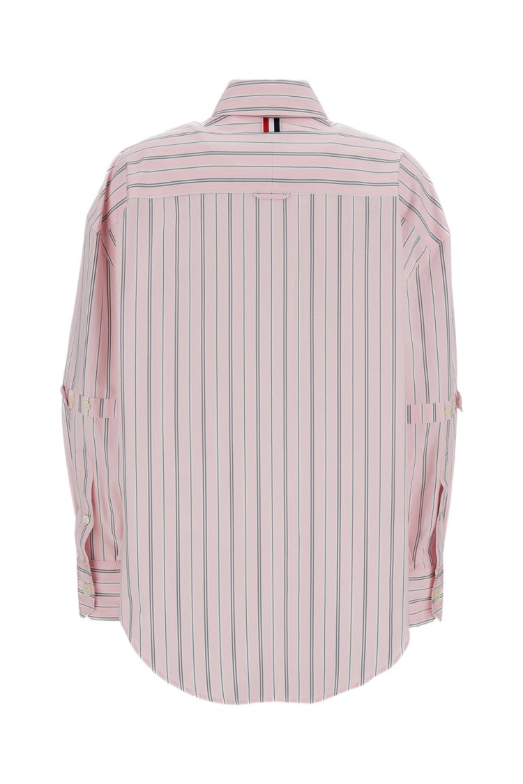Thom Browne Pink Supersized Striped Cotton Shirt