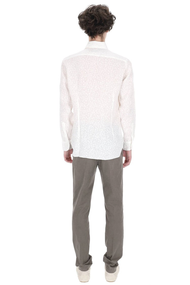 Barba Culto Jacquard Linen Casual Shirt