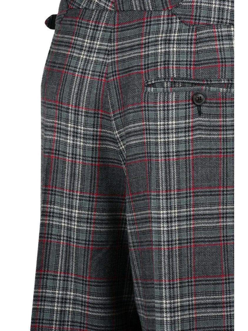 Vivienne Westwood Plaid Wide Leg Trousers With High Waist Design