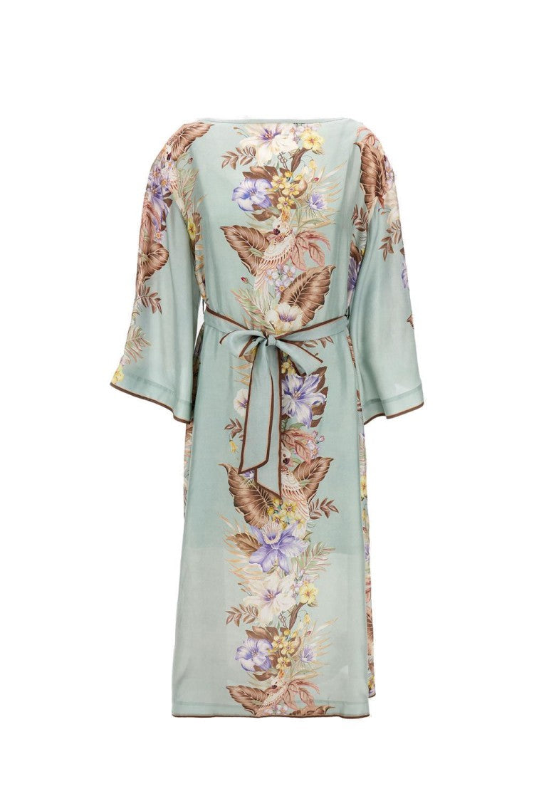 Zimmermann Floral Print Silk Midi Dress