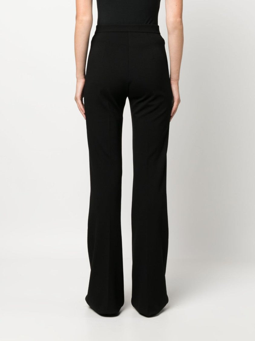 Pinko Tailored Black Wide-Leg Trousers In Soft Viscose Blend