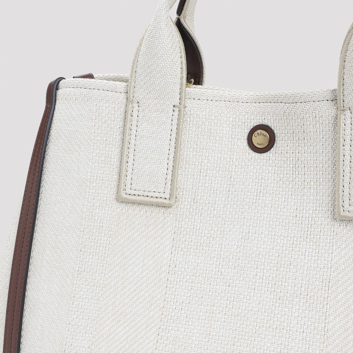 Chloé Hot Sand White Cotton Carry Shoulder Bag