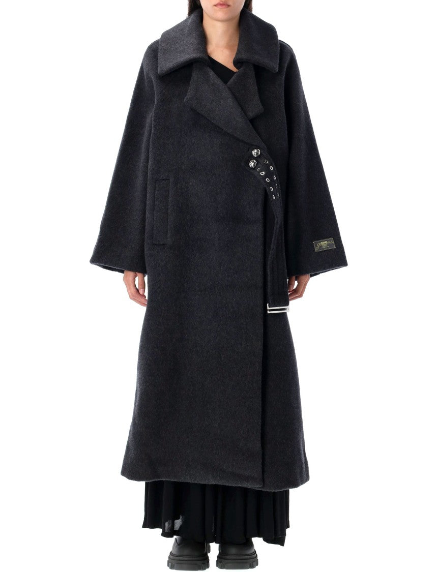 Ganni Double Face Wool Coat