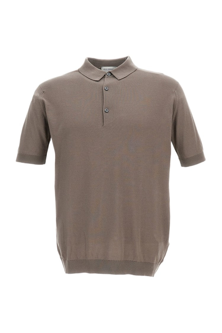 John Smedley Beige Cotton Short-Sleeve Polo Shirt