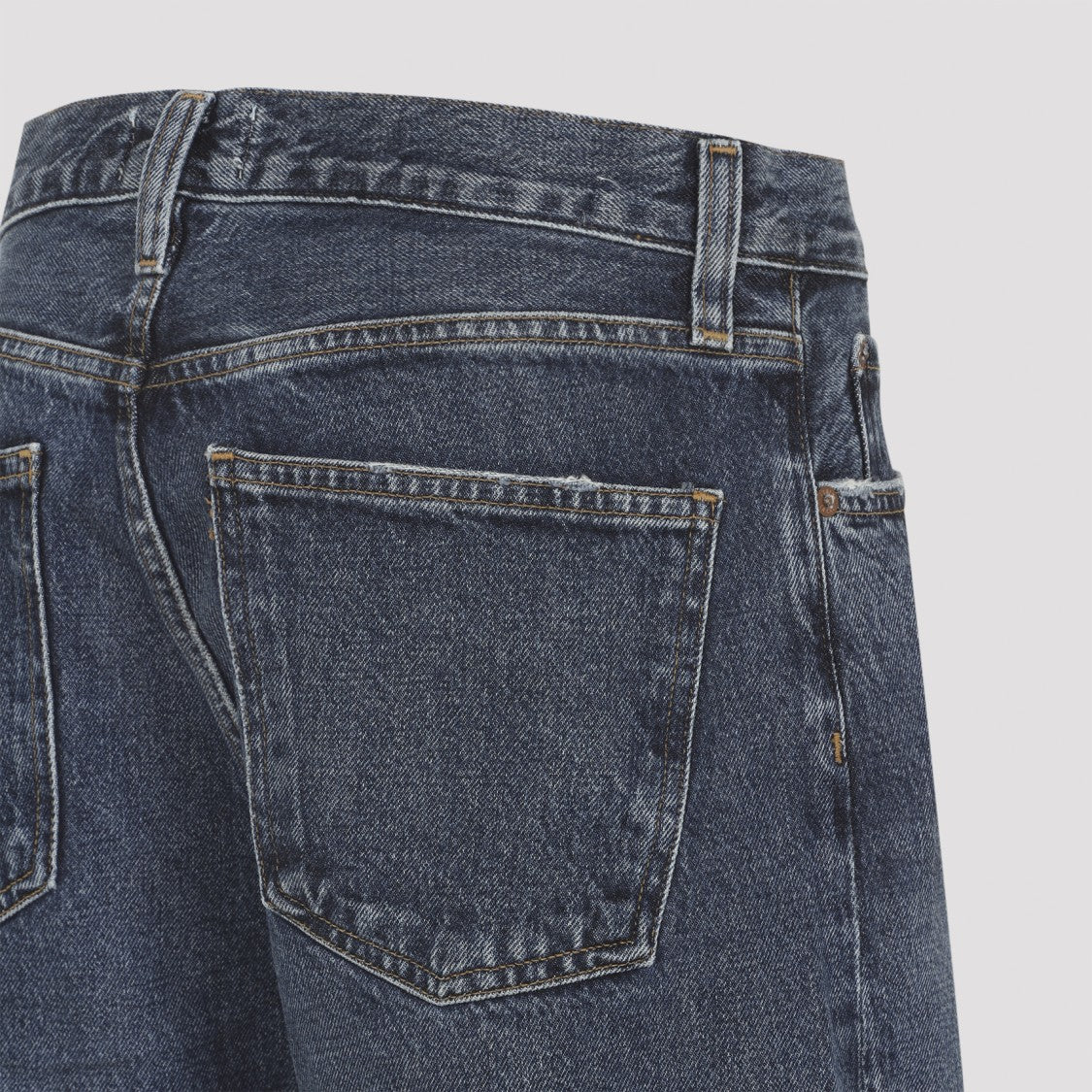 Agolde Blue Short Wave Cotton Arc Jeans