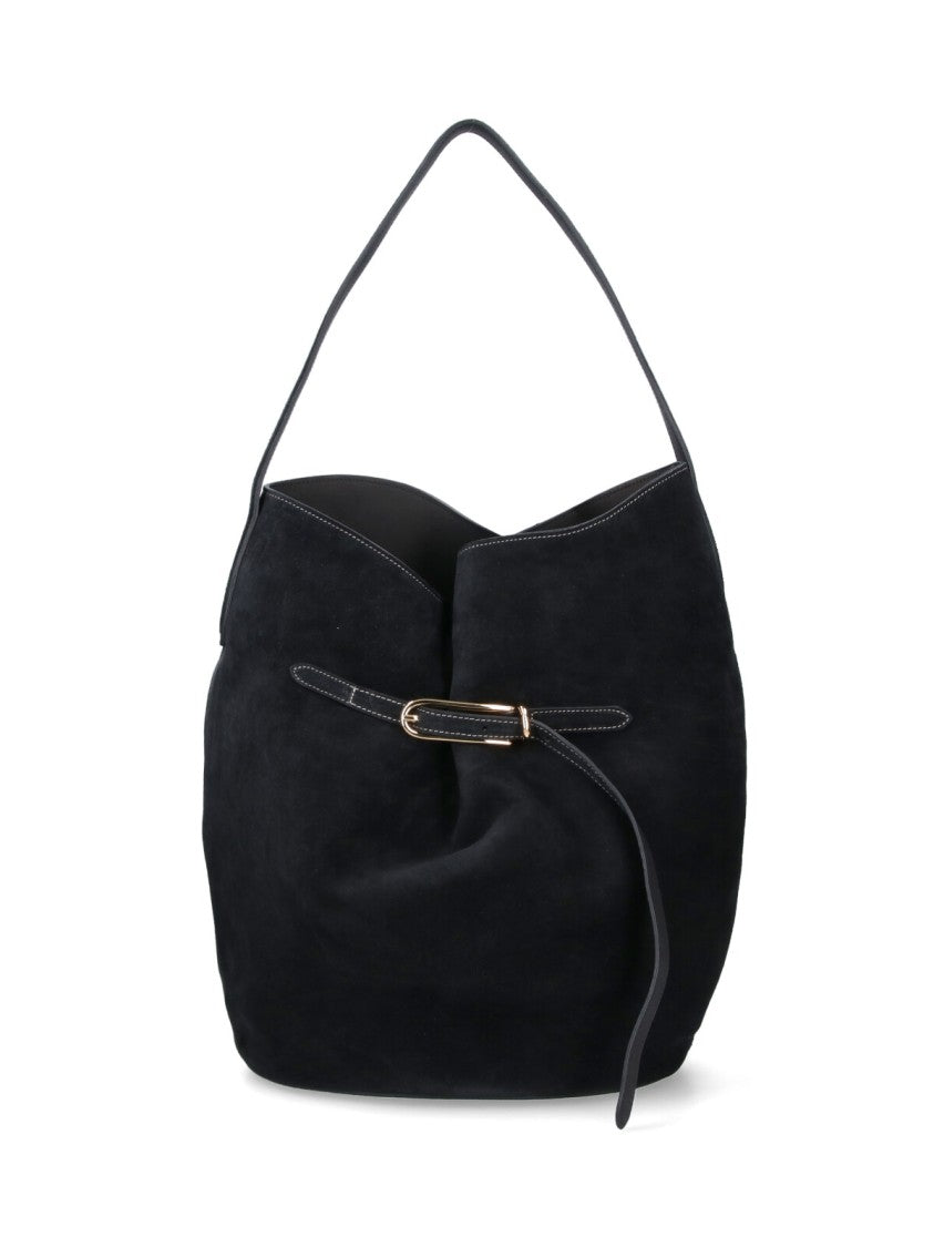 Liffner Large "Belted Bag" Bucket Bag – Black
