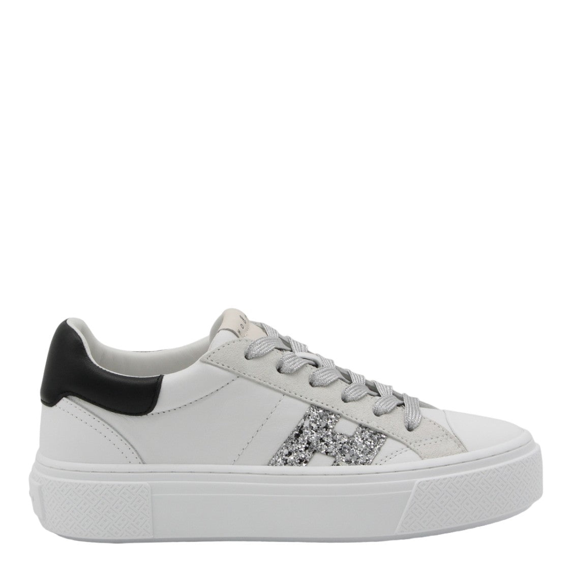 Hogan Sole White Sneakers With Glittery Detail