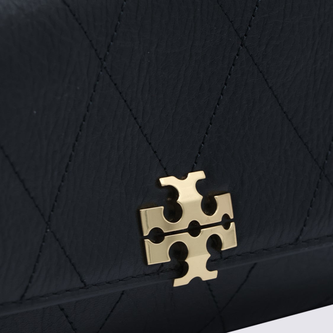 Tory Burch Quilted Black Leather Bag With Chain Strap And Logo Emblem