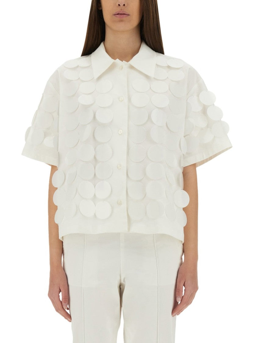 Msgm Textured White Cotton Shirt