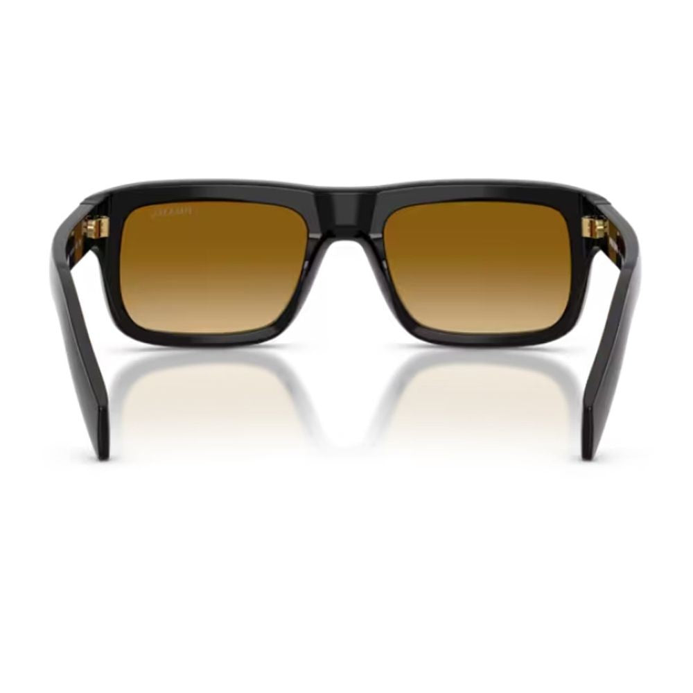 Prada Oversized Rectangular Frame Sunglasses In Glossy Black Acetate