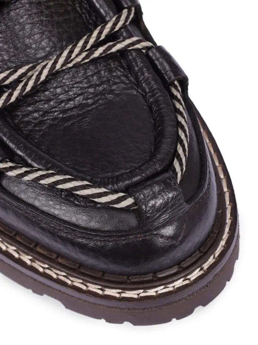 Doucal's Textured Leather Padded-Collar Ankle Boots