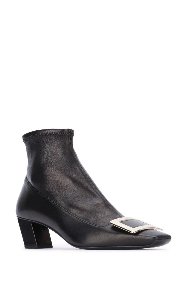 Roger Vivier Pointed Toe Black Leather Ankle Boots