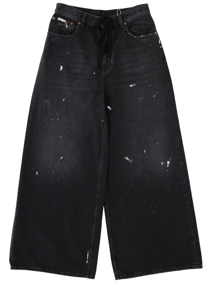 Mm6 By Maison Margiela Washed Black Paint Splatter Jeans