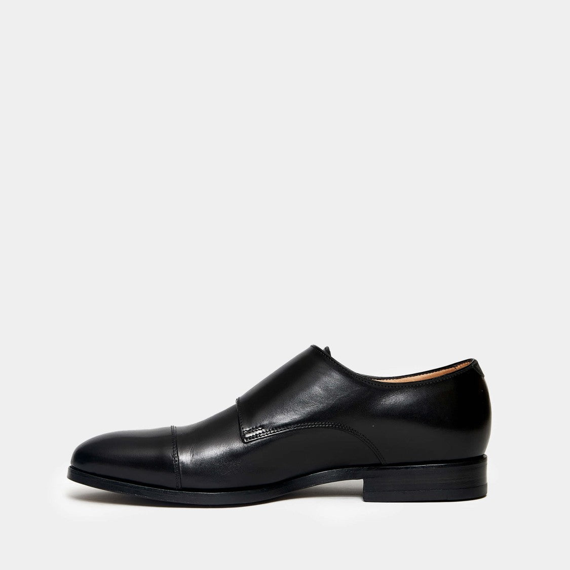Ortigni Double Buckle In Black Calfskin