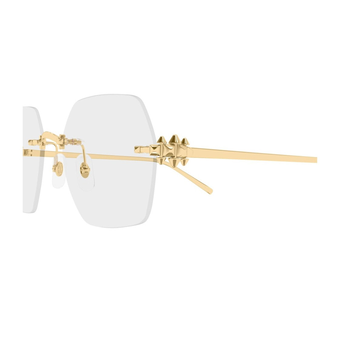 Cartier Gold Clash De Cartier Rimless Geometric Sunglasses