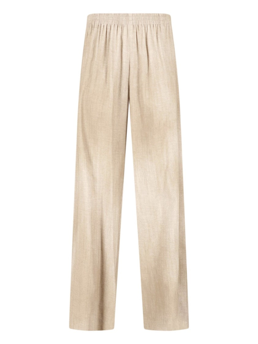 Ermanno Scervino Beige Viscose Gathered Elastic Waist Pants