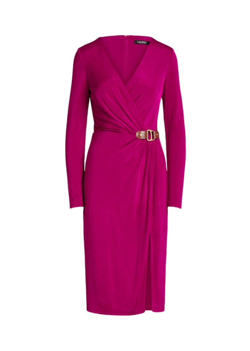 Lauren Ralph Lauren Wrap-Style Midi Dress With Deep V-Neck