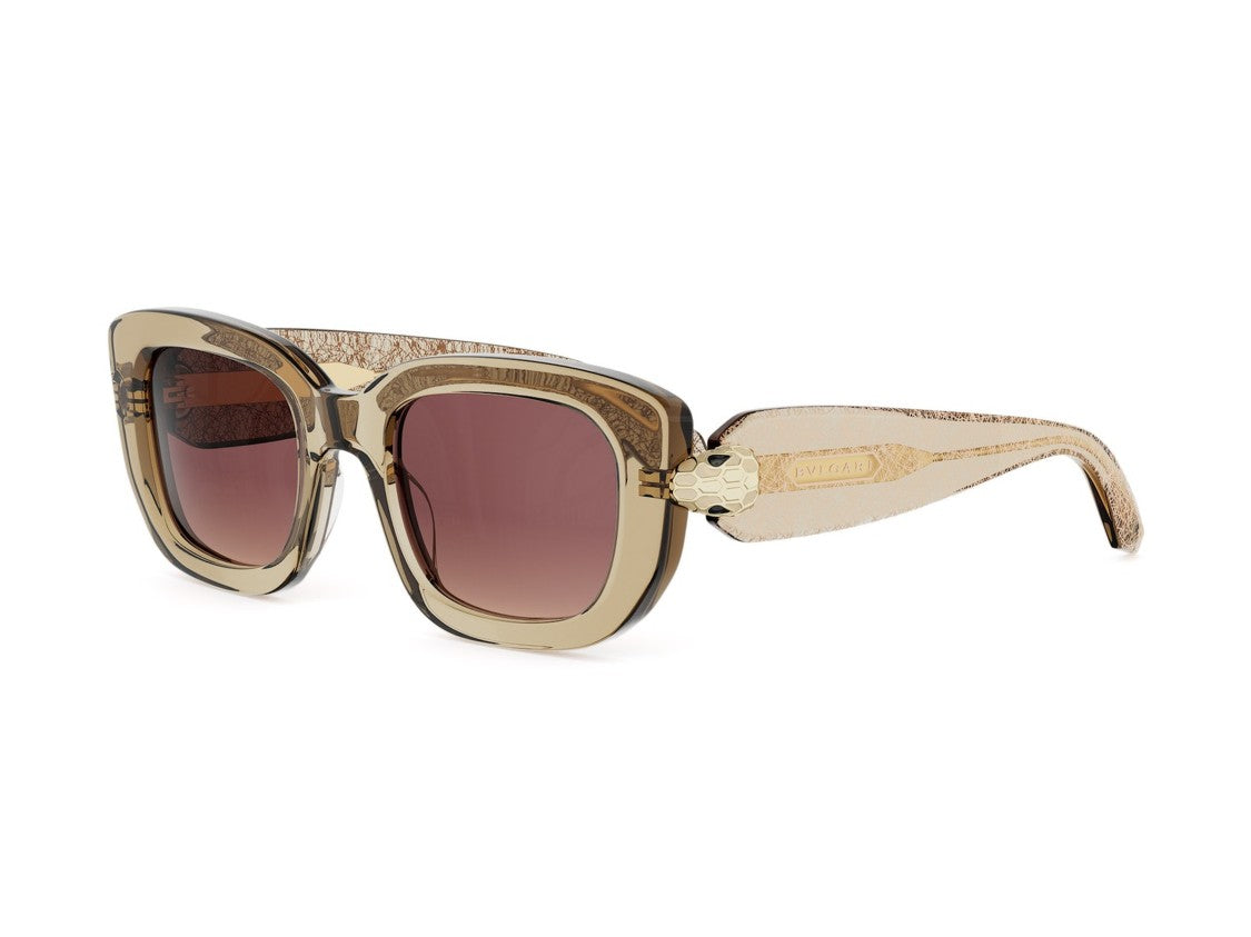 Bulgari Brown Bv40087i Oversized Snakehead Square Sunglasses