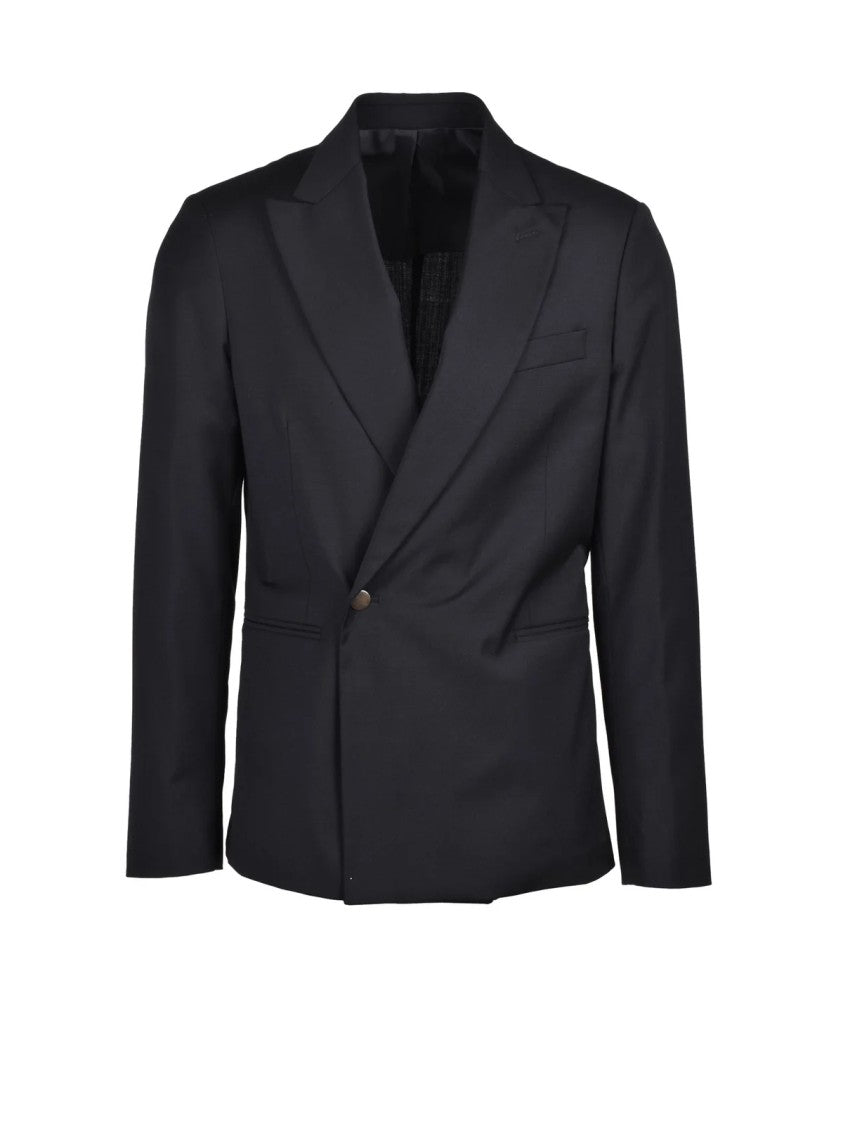 Officina Milanese Black Kyoto Stretch Wool-Blend Jacket