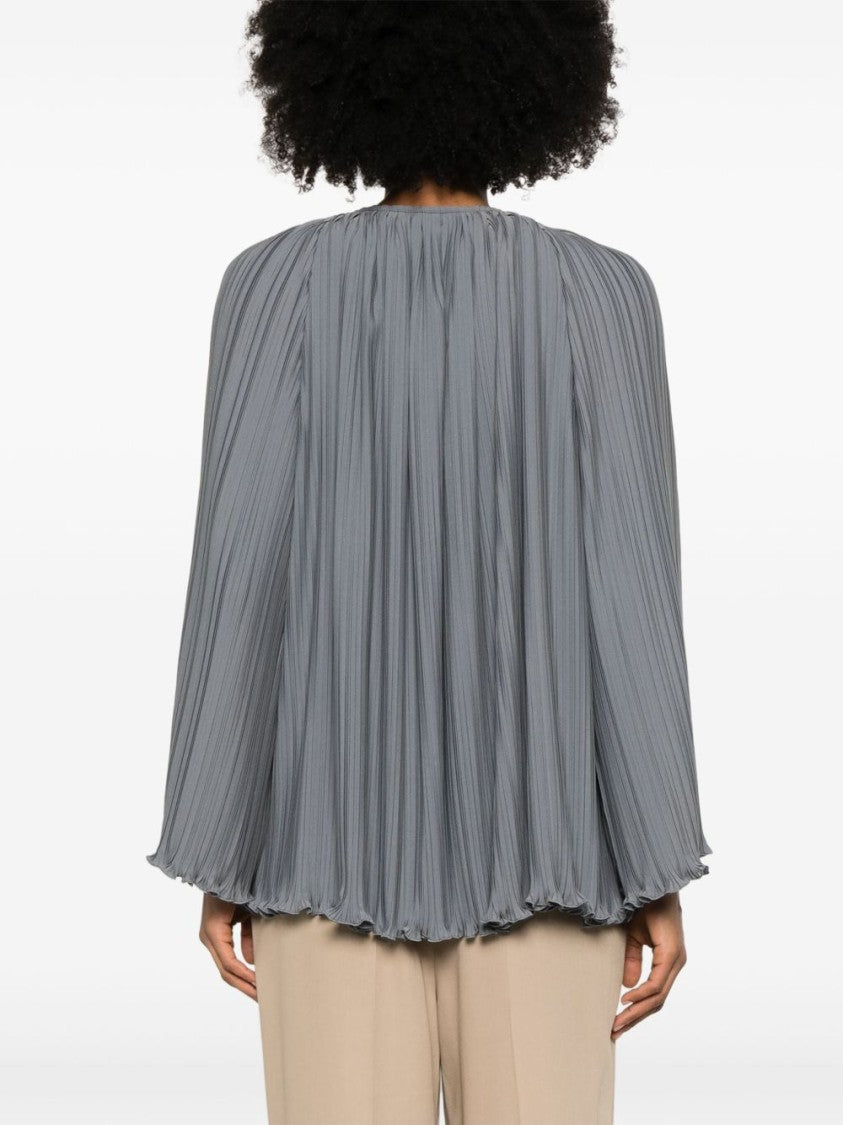 Lanvin Gathered Tie Neck Blouse