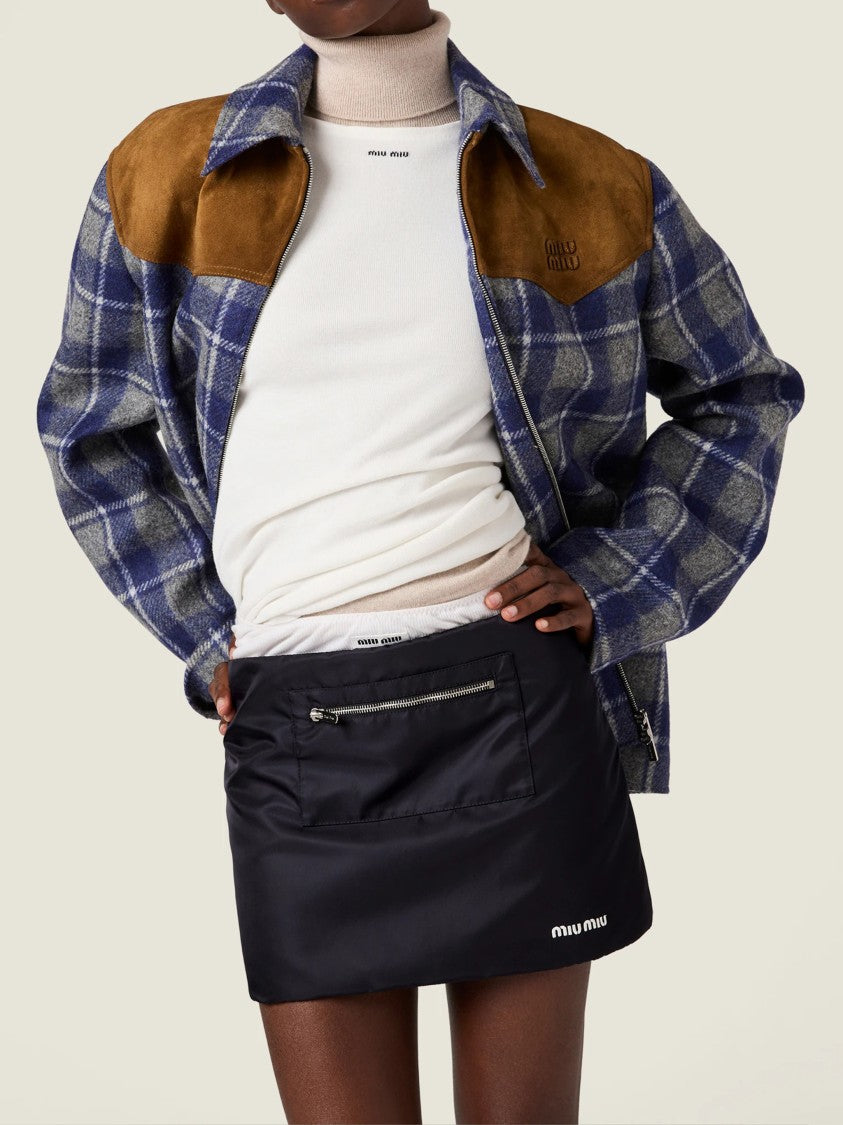 Miu Miu Black Sleek Short Skirt Logo Detail