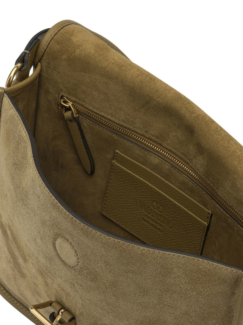 Valentino Garavani Medium Green Calf Leather Crossbody Bag With Gold-Tone Hardware