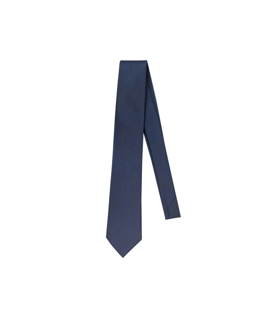 Emporio Armani Monogram Eagle Jacquard Silk Necktie