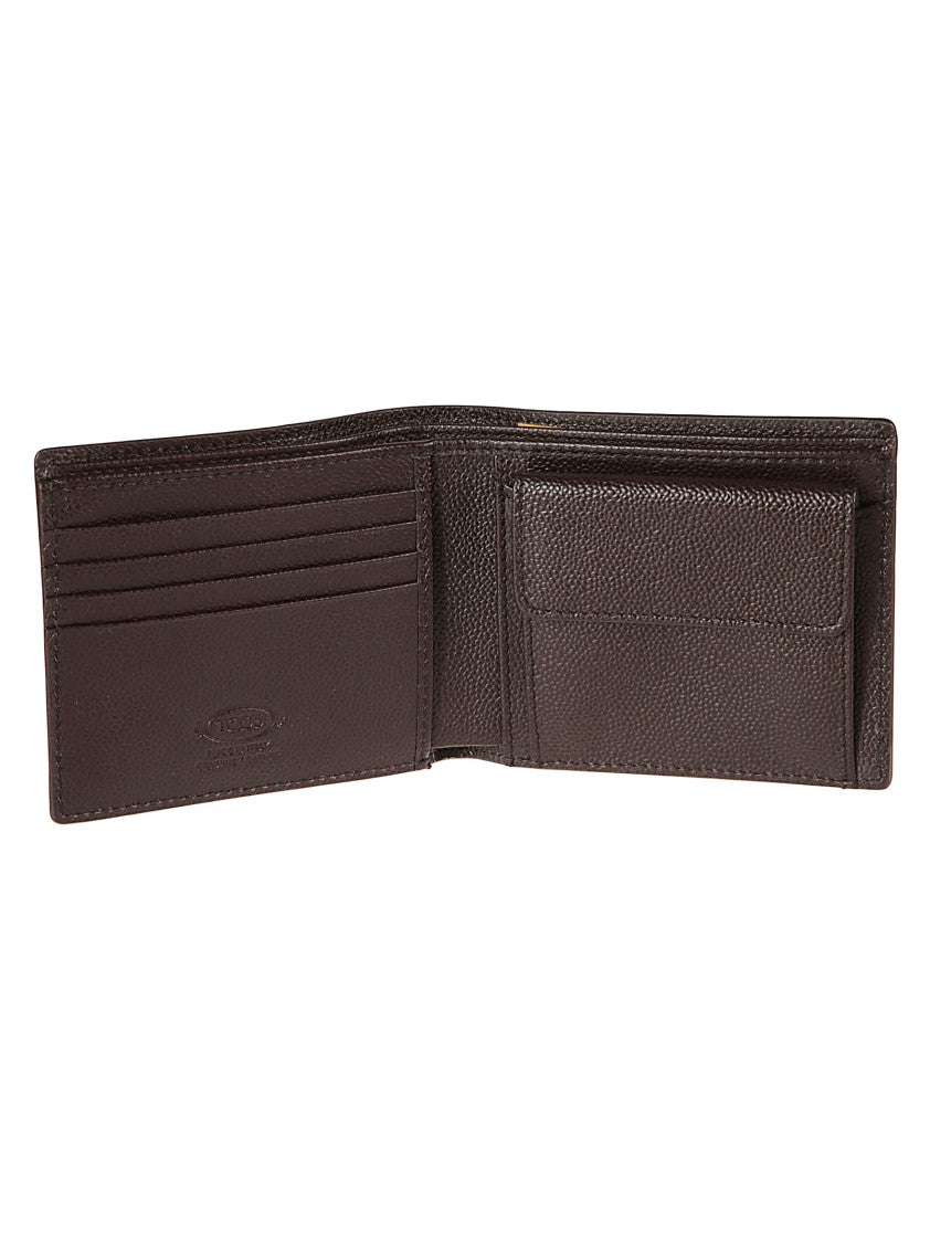Tod's Tsi Brown Textured Leather Wallet