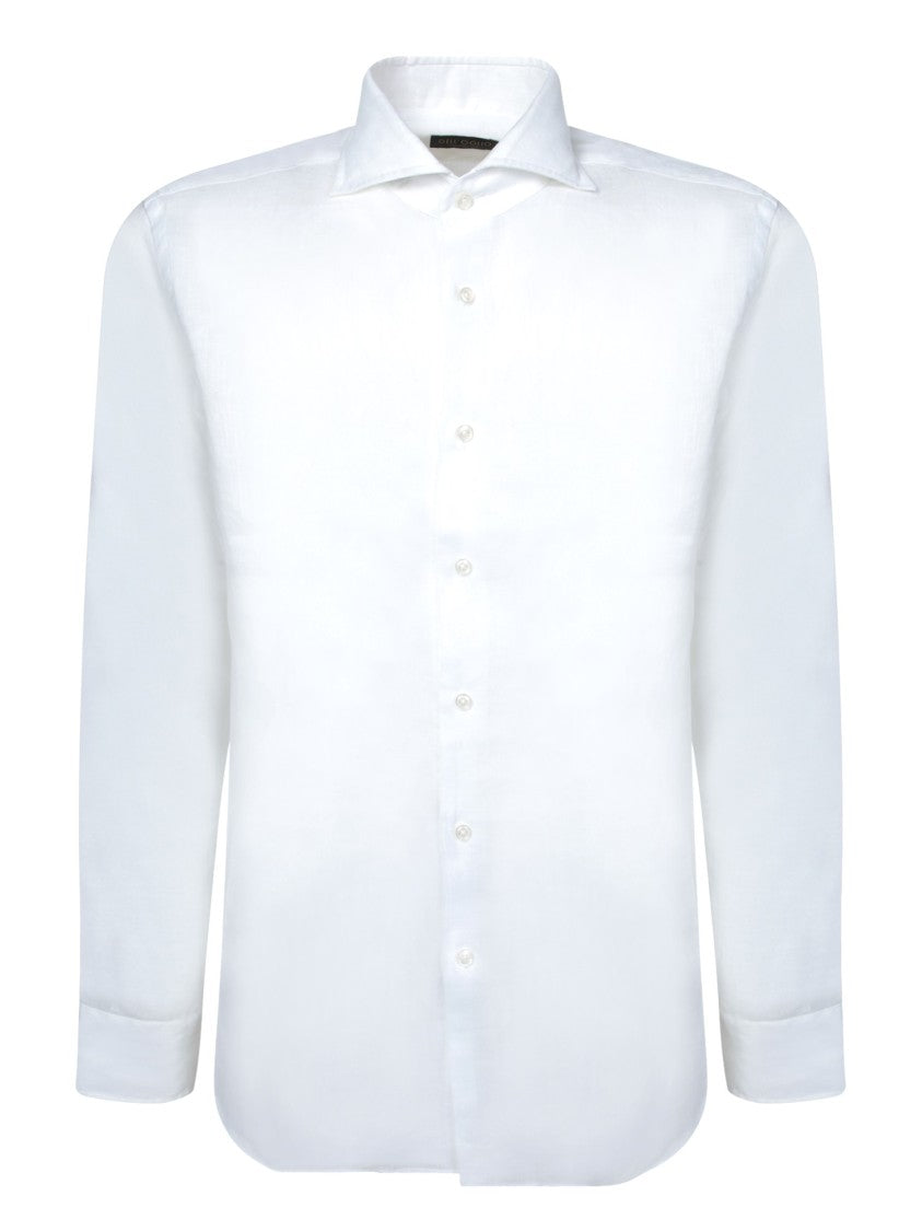Dell'oglio Linen Shirt With Italian Collar