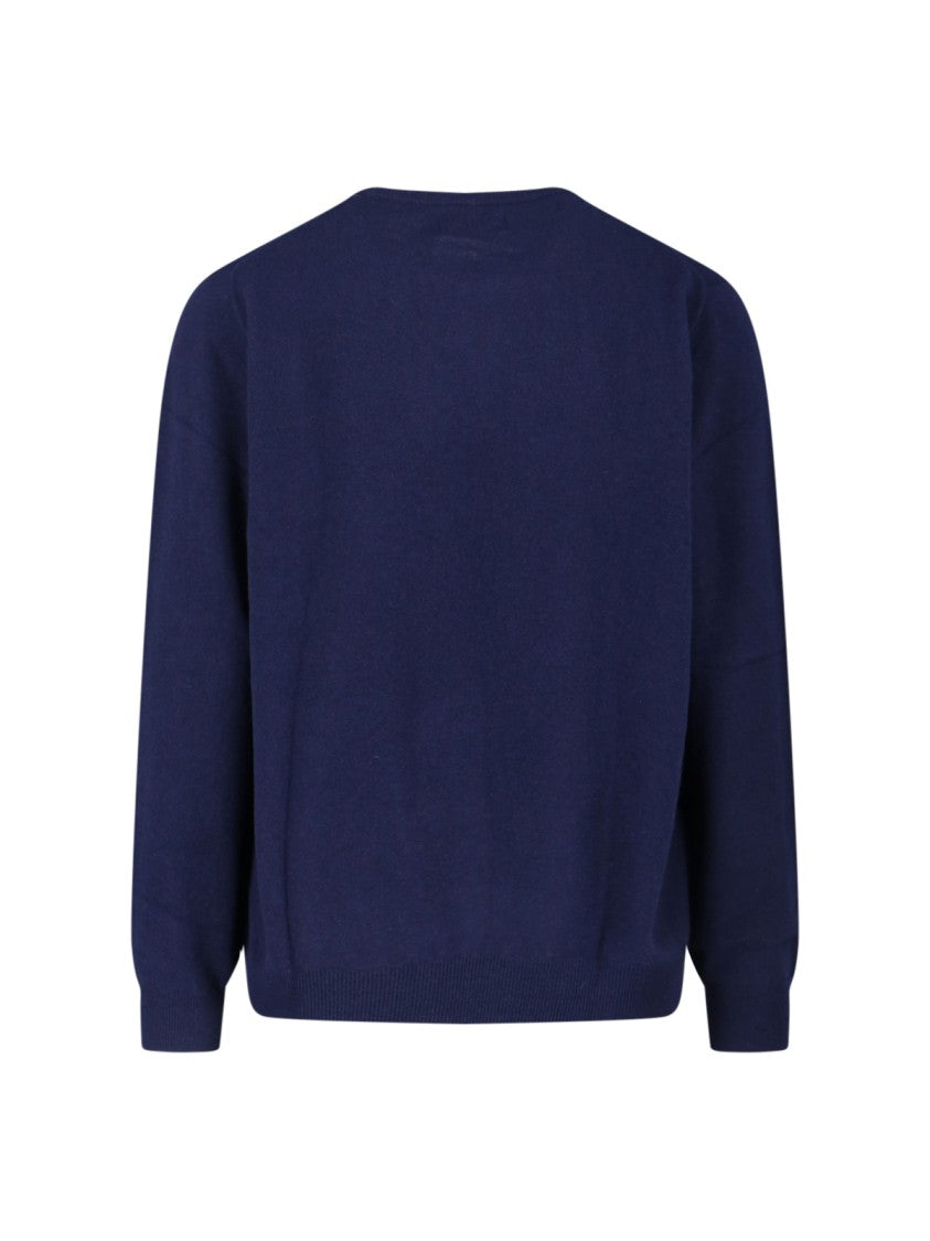 Polo Ralph Lauren Classic Crew Neck Sweater With Ribbed Hem And Embroidered Logo