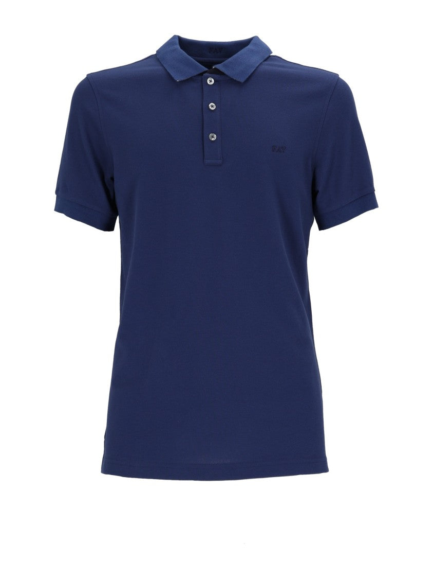 Fay Piqué Textured Short Sleeve Polo Shirt