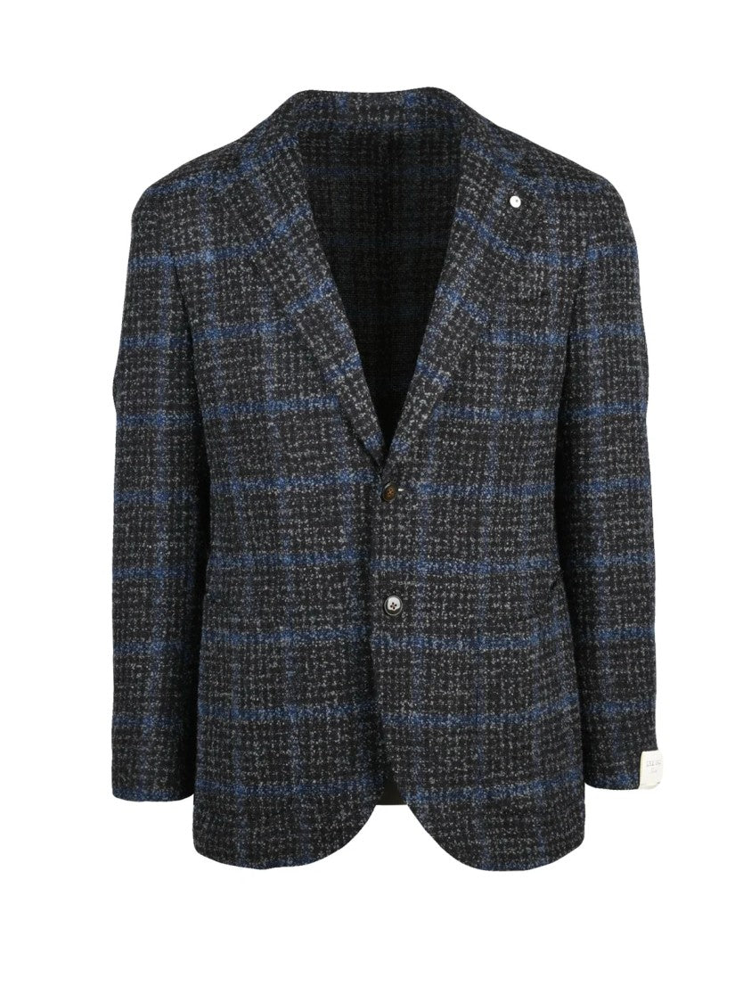 L.B.M. 1911 Round Jacket In Wool And Polyamide Blend With Checkered Pattern