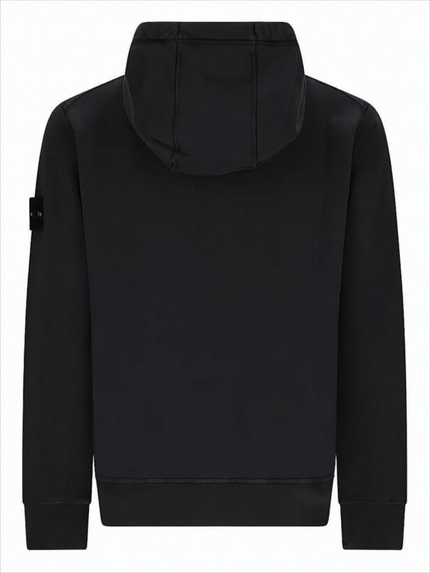 Stone Island Black Jacket With Adjustable Hood