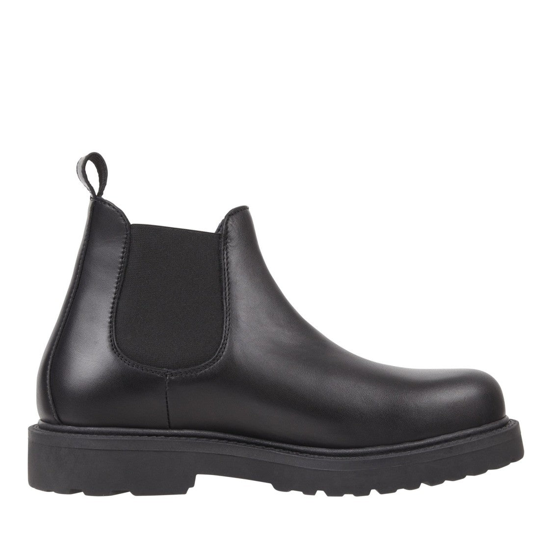 Tommy Jeans Black Elastic Side Panel Leather Boots