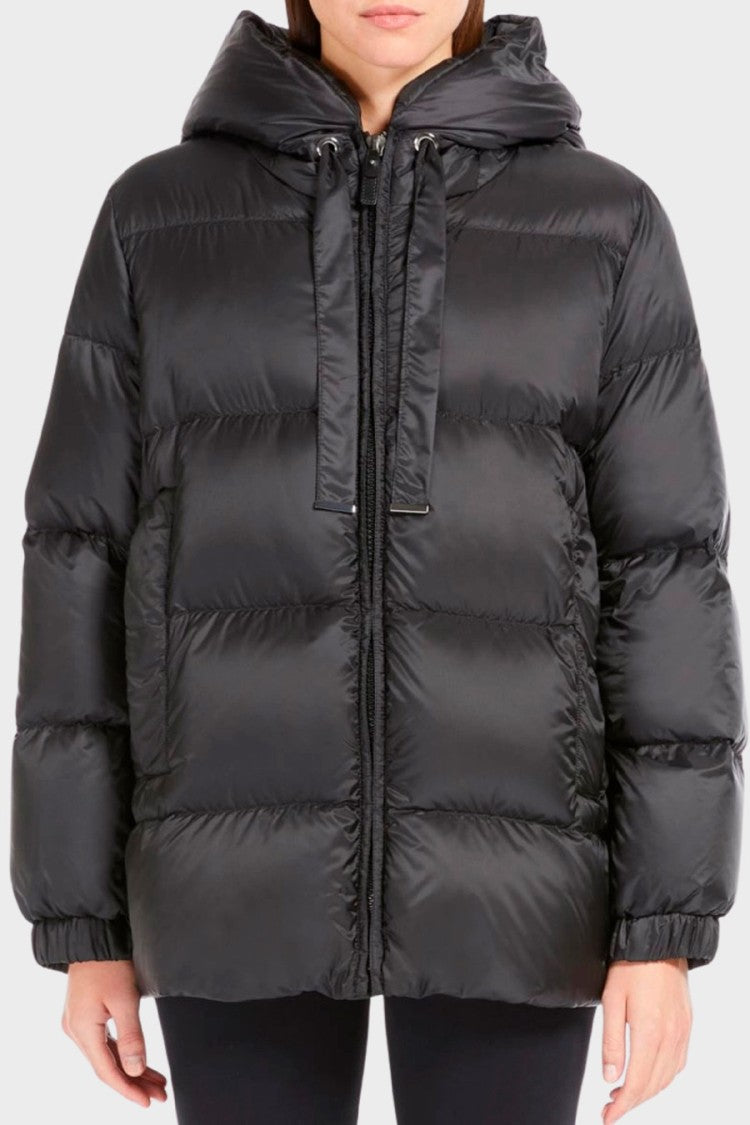 Max Mara Black Seia Hooded Polyester Puffer Jacket