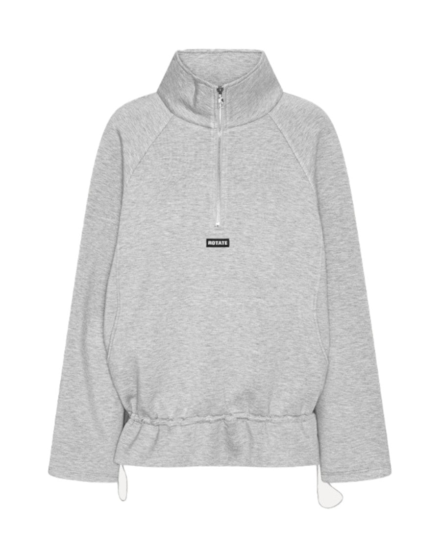 Rotate Half Zip Light Grey Melange Scuba Jacket